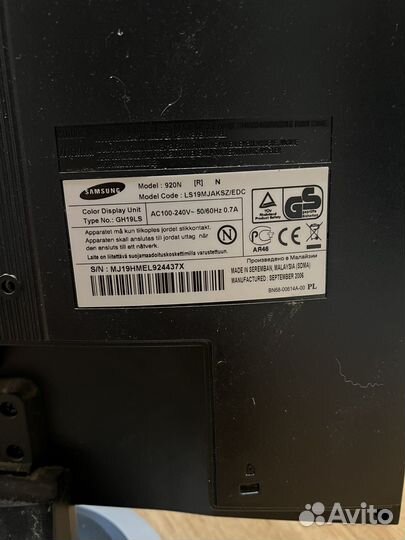 Монитор для компьютера Samsung syncmaster 920n