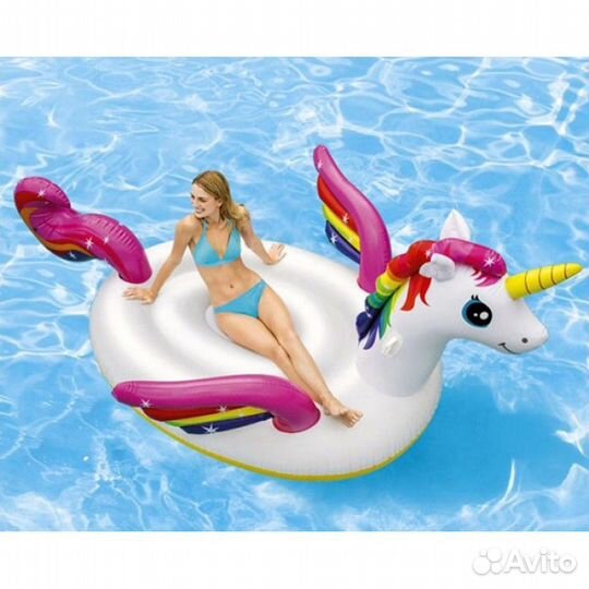 Надувной матрас плот Большой Единорог 287х193х165