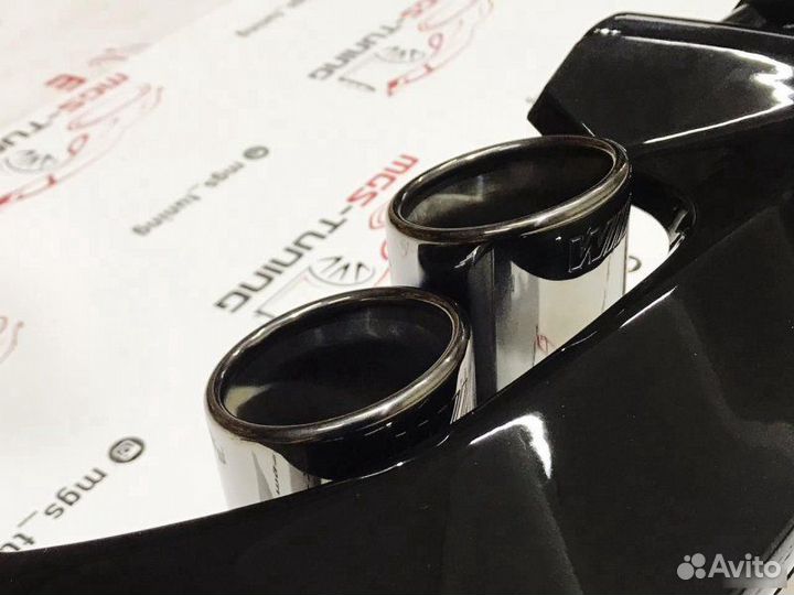 Диффузор BMW 3 G20 M340 черный + двойные насадки