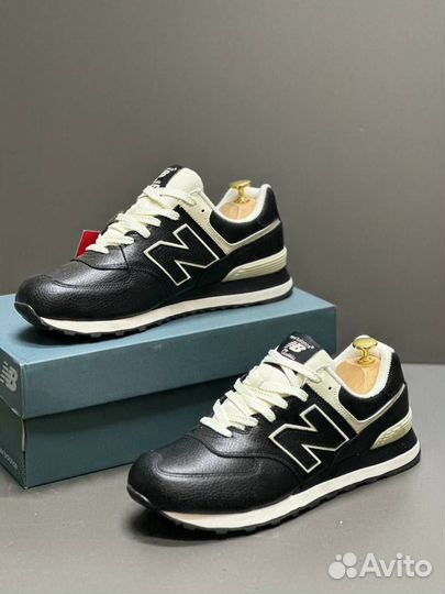 Кроссовки new balance 574 кожаные
