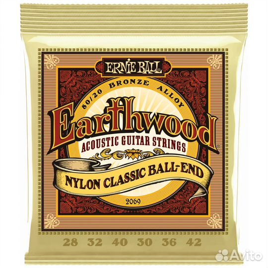 Ernie ball 2069 Earthwood 80/20 Folk Nylon 28-42