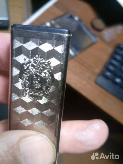 Портсигар инкрустированный с 2-х сторон янтарем