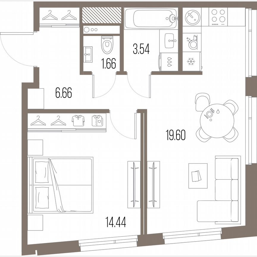 1-к. квартира, 45,9 м², 3/10 эт.