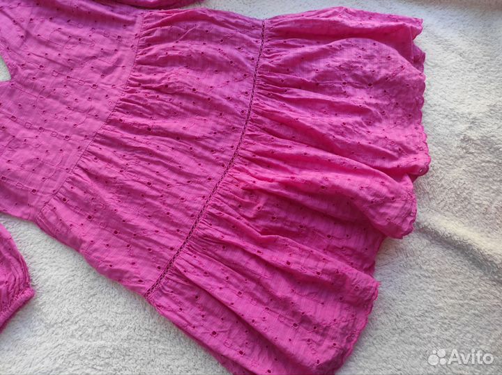 Платье ришелье розовое 42 44 F&F