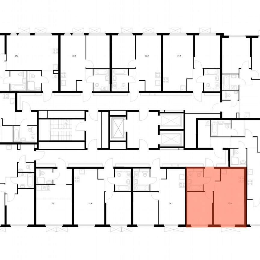 1-к. квартира, 37,4 м², 7/25 эт.