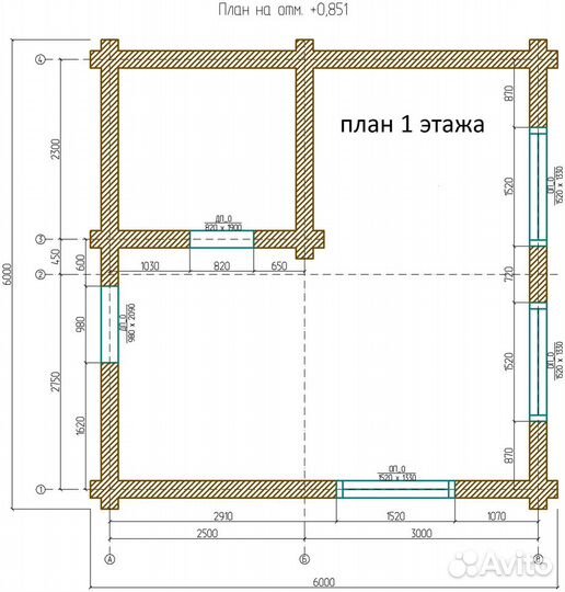 Сруб Дома Полтора этажа с крышей