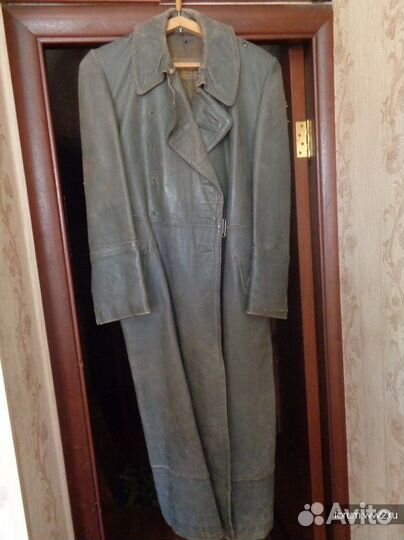 Военное Кожаное Пальто