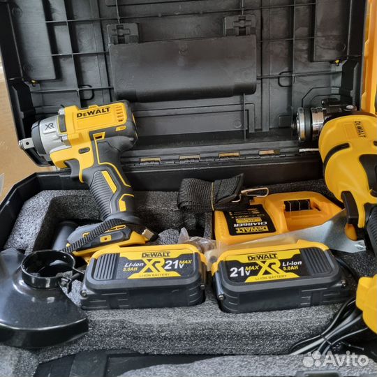Набор Dewalt 2в1 21V Гайковерт+болгарка, 2 аккумул