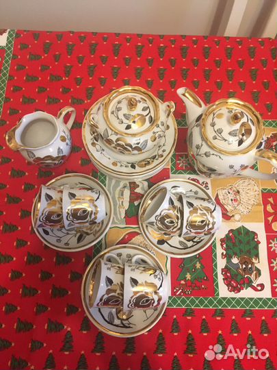 Кофейный сервиз «Золотая роза» Вербилки