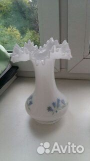 Ваза молочное стекло, Богемия,хрусталь СССР