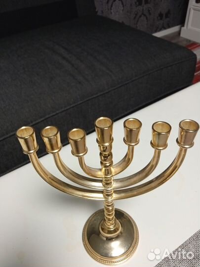 24 каратная позолоченная Минора, еврейская свеча 7