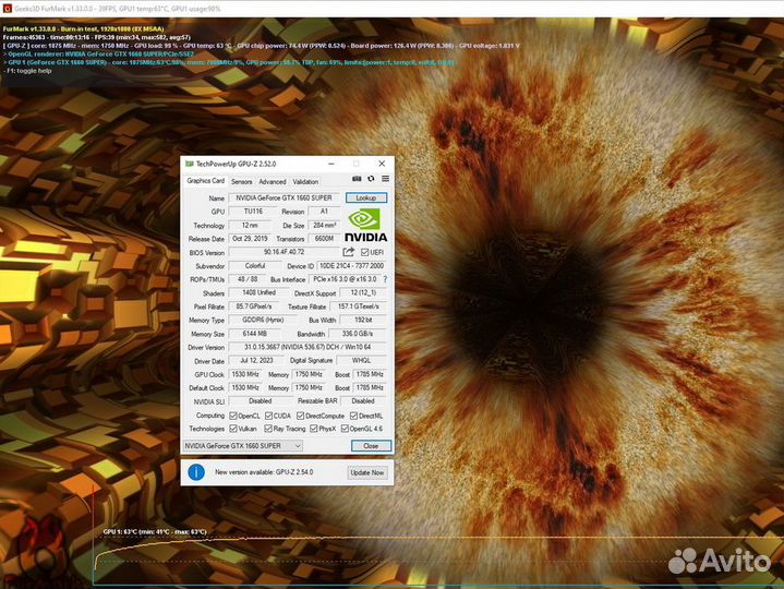 Видеокарта Colorful GeForce GTX 1660 super 6Gb