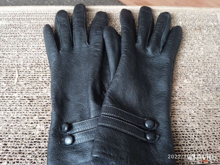 Перчатки женские кожаные, размер s