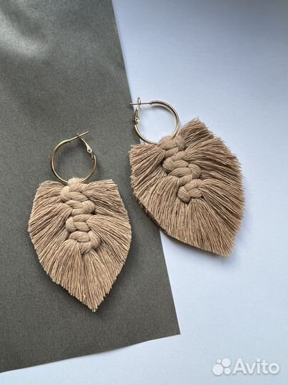 Серьги бохо этно макраме