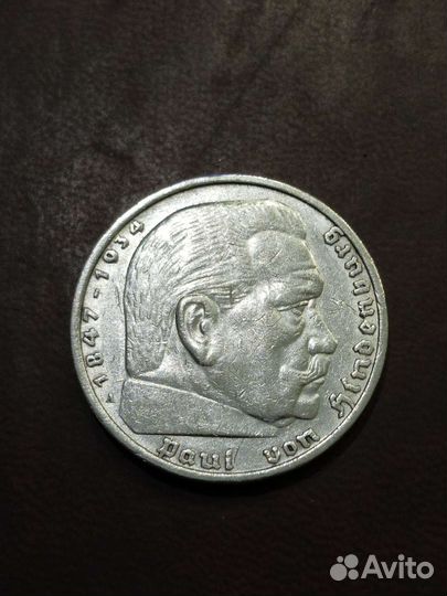 Монета серебро 5 марок