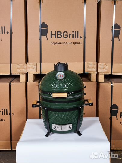 Керамический гриль Kamado HBGrill, 40 см. Green