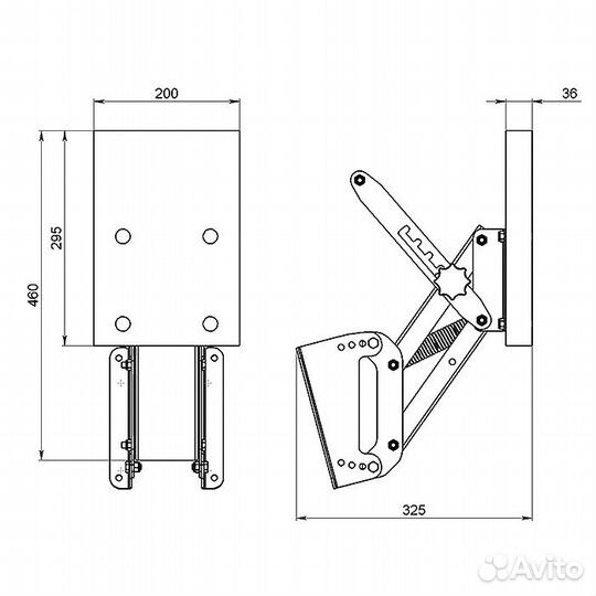 Транец выносной с регулировкой угла для плм до 45