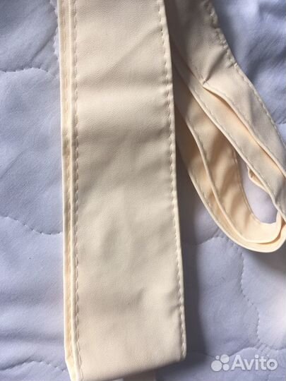 Пояс кушак экокожа молочный