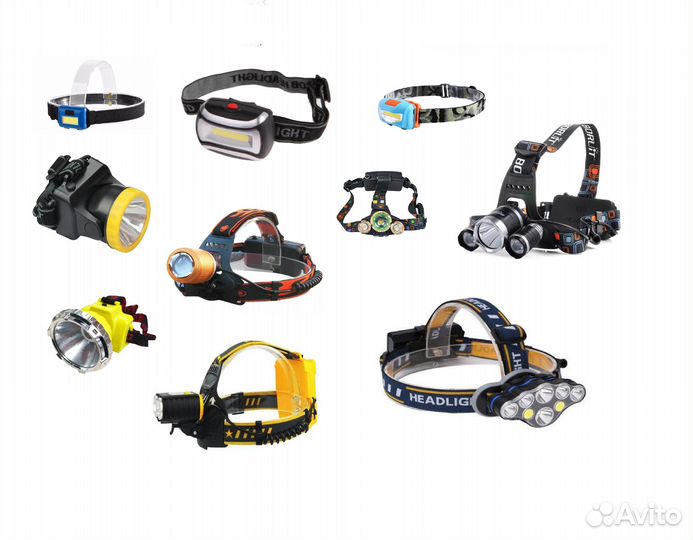 Фонарь налобный в ассортименте
