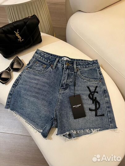 Saint laurent джинсовые шорты