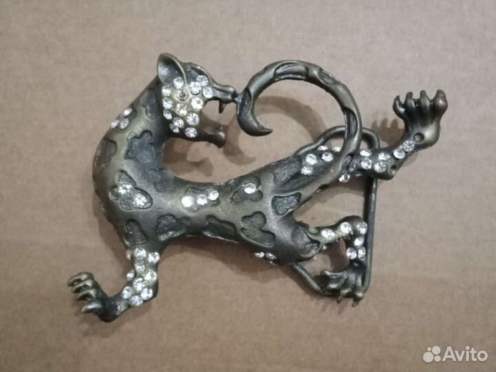 Пряжка для ремня, металл, литьё, стразы