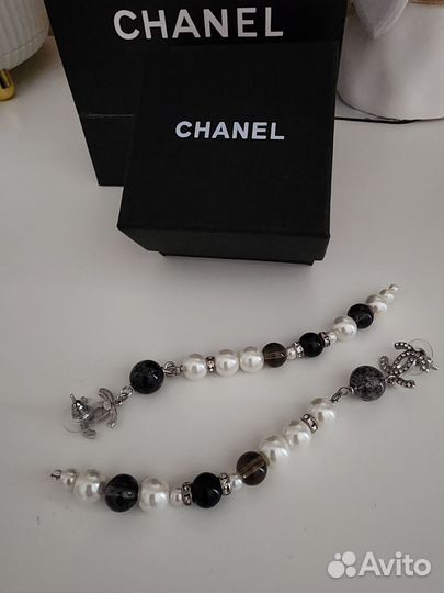 Серьги chanel с жемчугом, оригинал