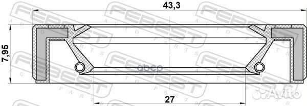 Сальник привода 27X43.3X7.95 nissan, mazda, INF