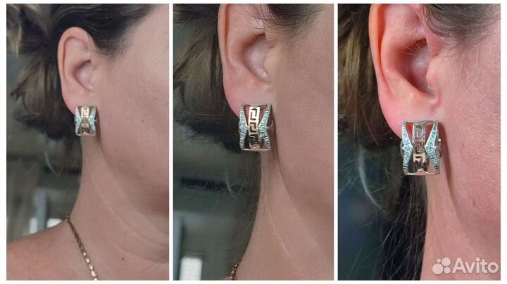 Комплект хюз с хрусталем серебро 875/золото 585