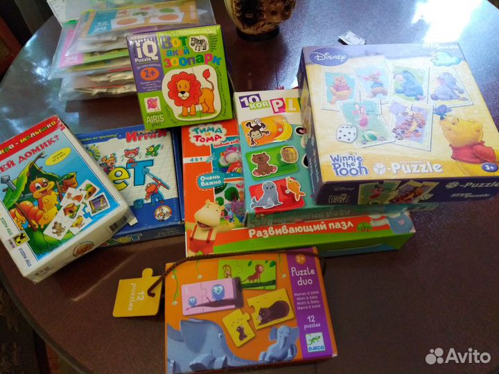 Пазлы детские развивающие 2+,3+