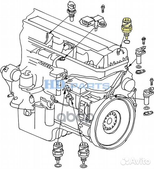 101013 датчик давл. топл.4контакта,0-7 барRVI