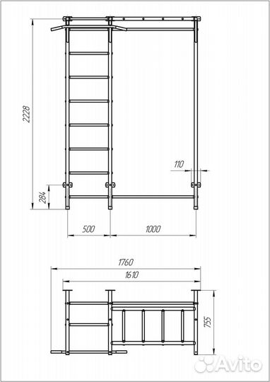 Детский спортивный комплекс стенка пионер С4С