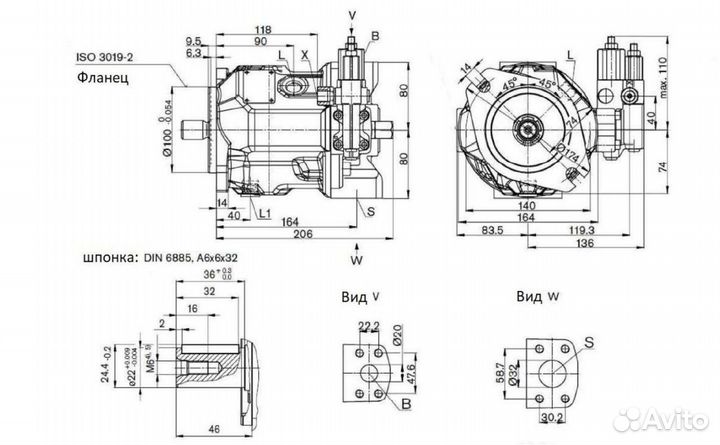 Сервопоршень 94 для гидронасоса Bosch A10VSO28/31