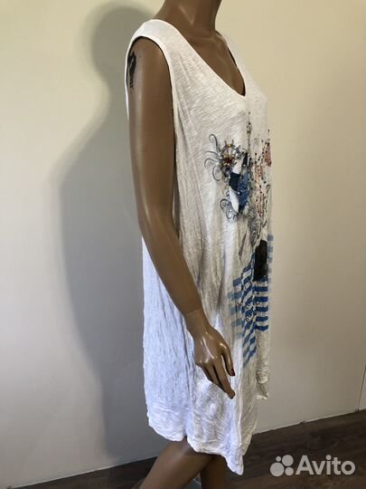 Туника Майка белая ракушками