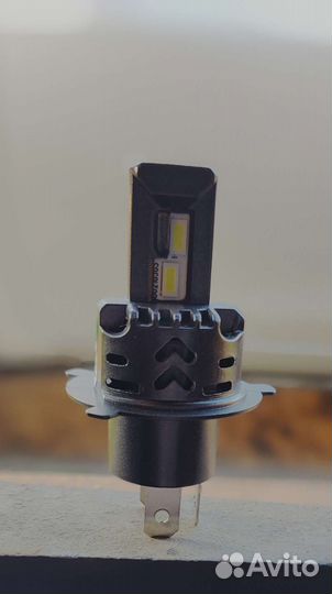 Led лампа, цоколь h4 6000k, чисто белый 1 шт