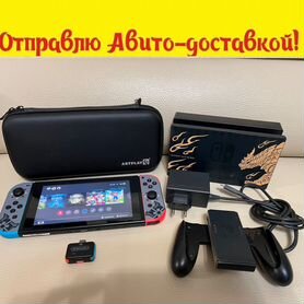 Nintendo Switch + 16 игр + карта 128GB + чехол