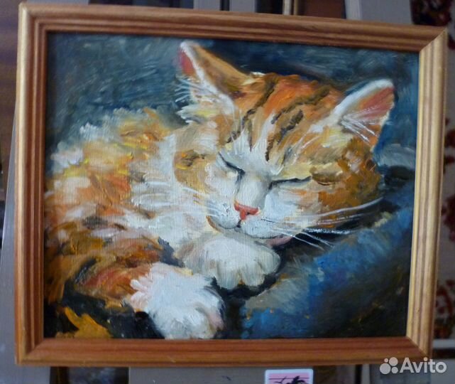 Картина маслом Рыжий котик
