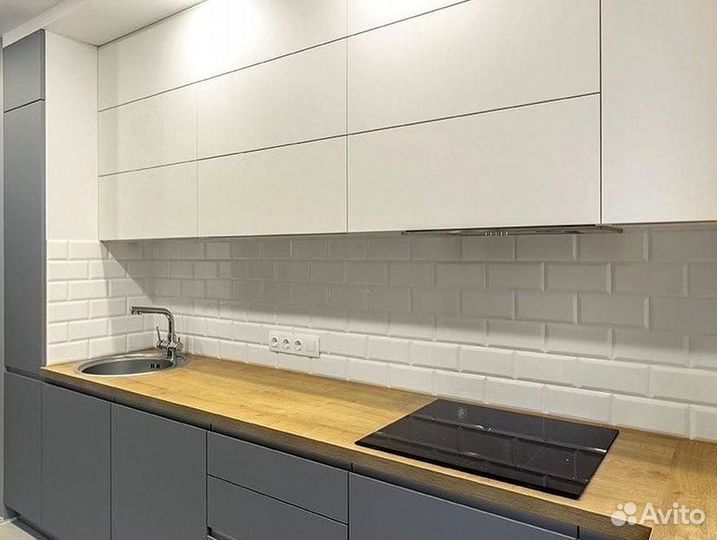 Прямая кухня с мдф фасадами