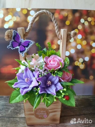 Букет в кашпо