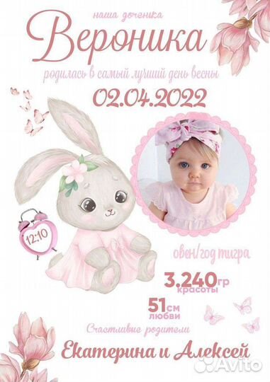 Метрика для новорожденных