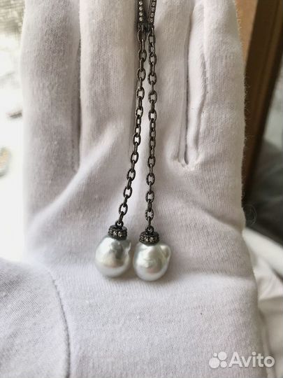 Серьги с морским жемчугом: 