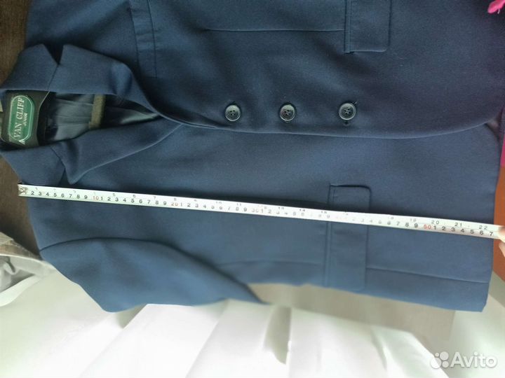 Пиджак школьный и жилет для мальчика синий