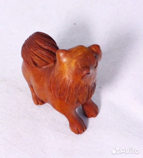 Статуэтка Собака - Нэцкэ из Дерева Самшит ru*108