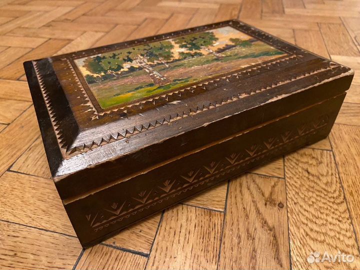 Шкатулка деревянная старинная