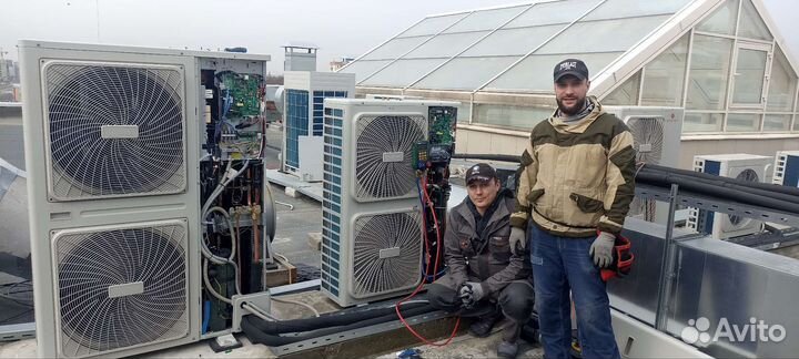 Монтаж кондиционеров, закладка трассы