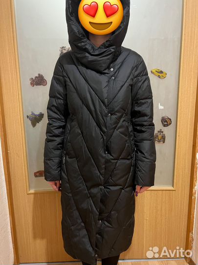 Пуховик зимний длинный женский