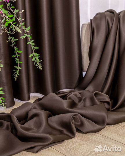 Шторы блэкаут Амадео каштановый новые пошив