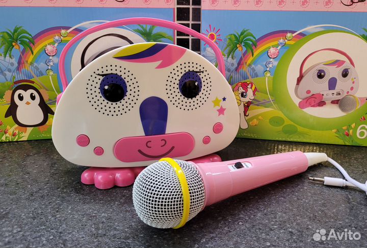 Караоке колонка детская с микрофоном