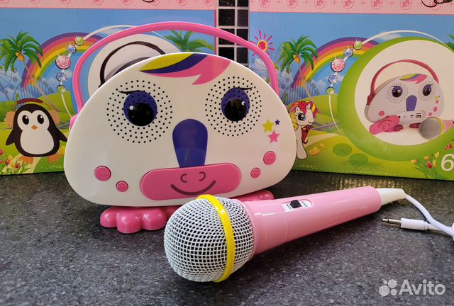 Караоке колонка детская с микрофоном
