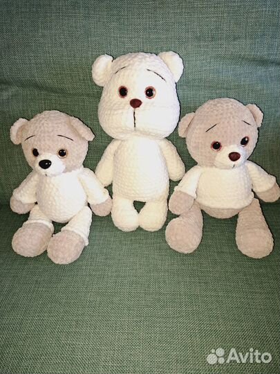 Плюшевые вязанные мишки