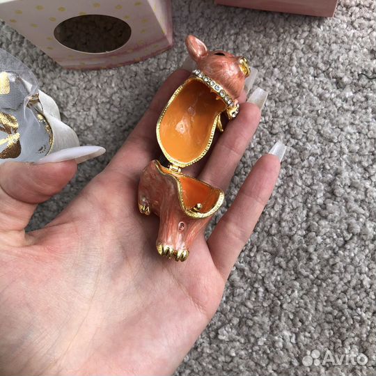 Шкатулка поросенок со стразами Swarovski Elements